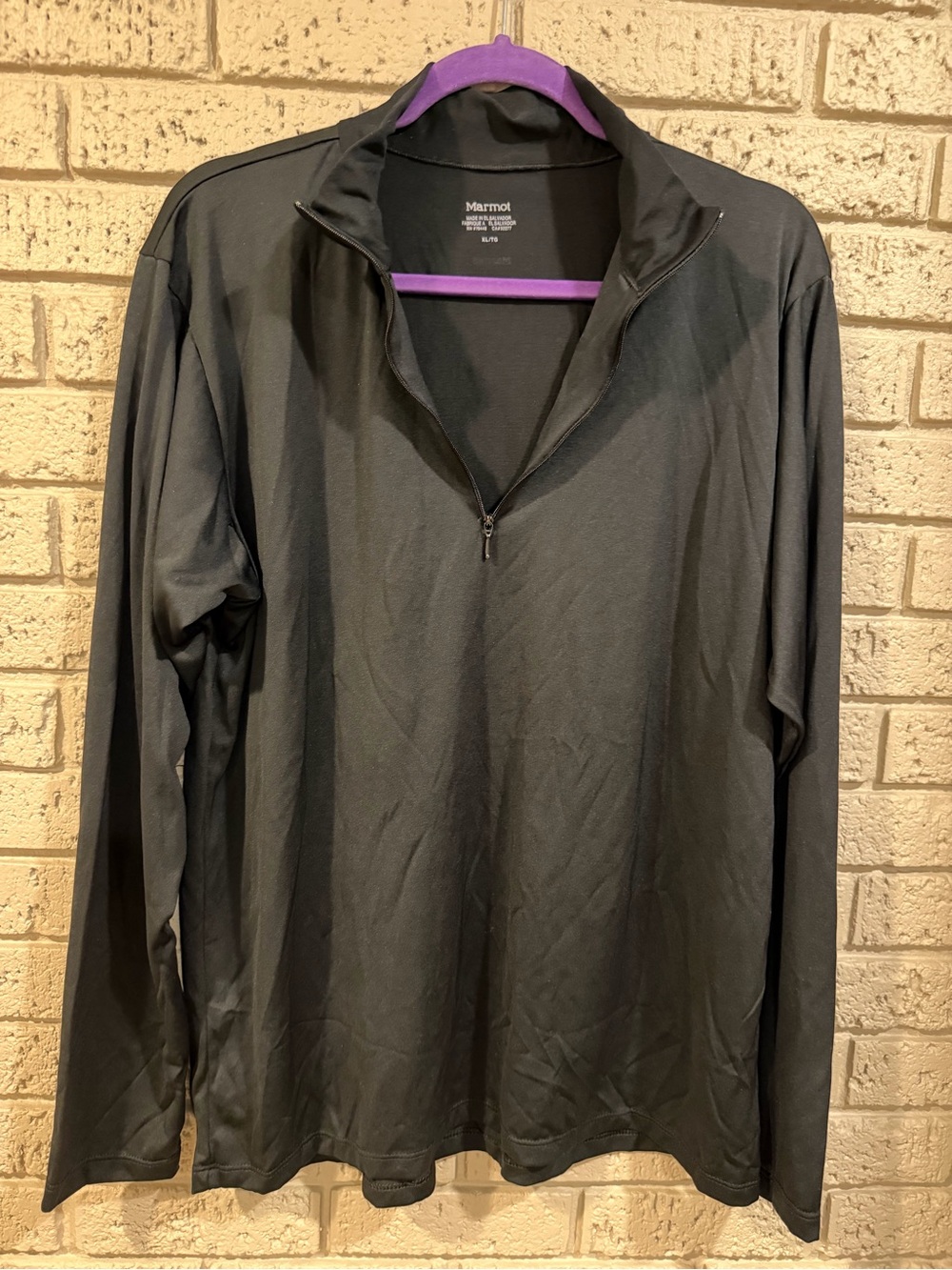 Marmot Black Lightweight Quarter-Zip Pullover size XL